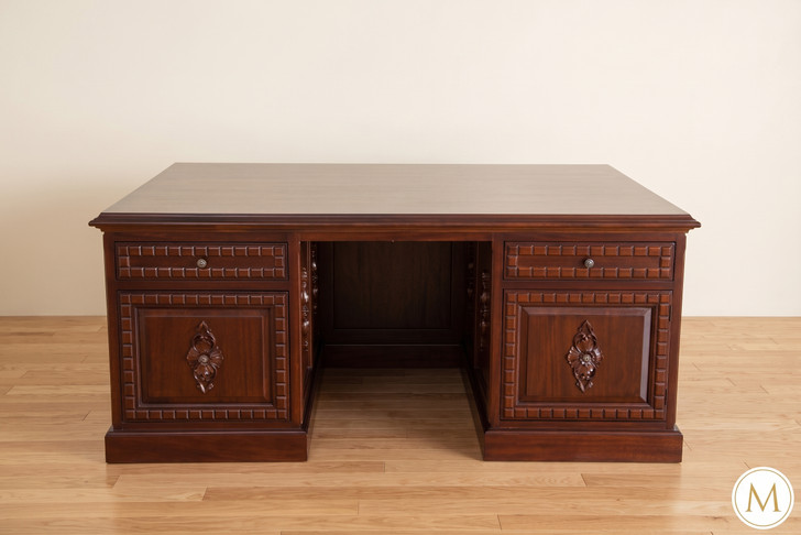 6ft Mahogany Gothic Lion Desk