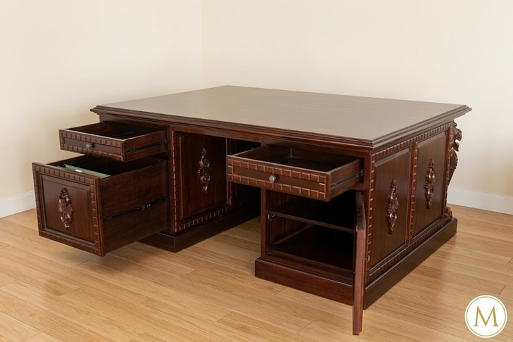 6ft Mahogany Gothic Lion Desk