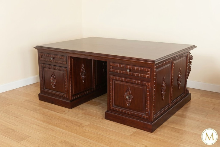 6ft Mahogany Gothic Lion Desk