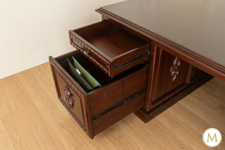 6ft Mahogany Gothic Lion Desk