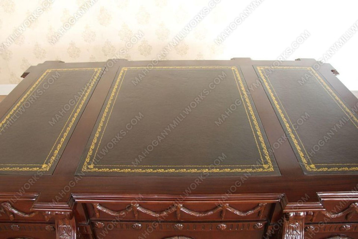 Mahogany Gothic Leather top Desk