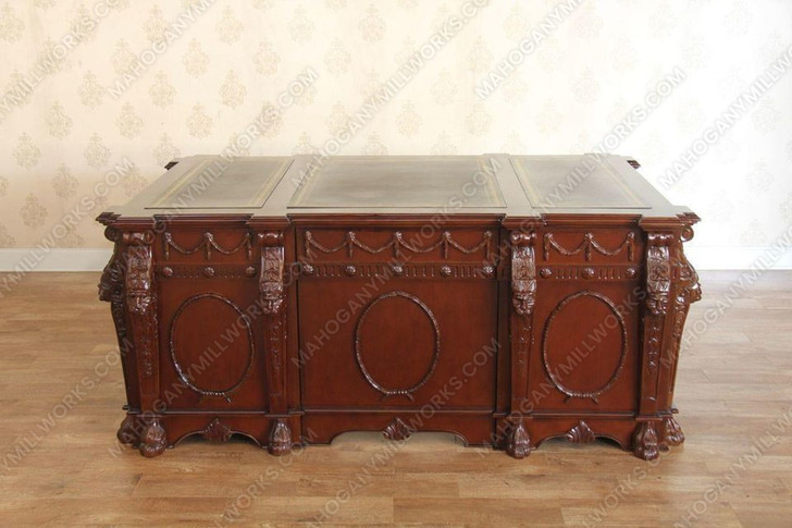 Mahogany Gothic Leather top Desk