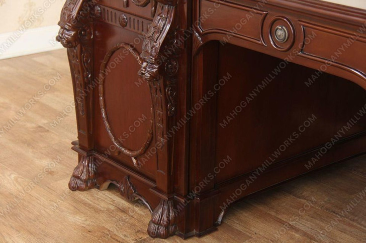 Mahogany Gothic Leather top Desk