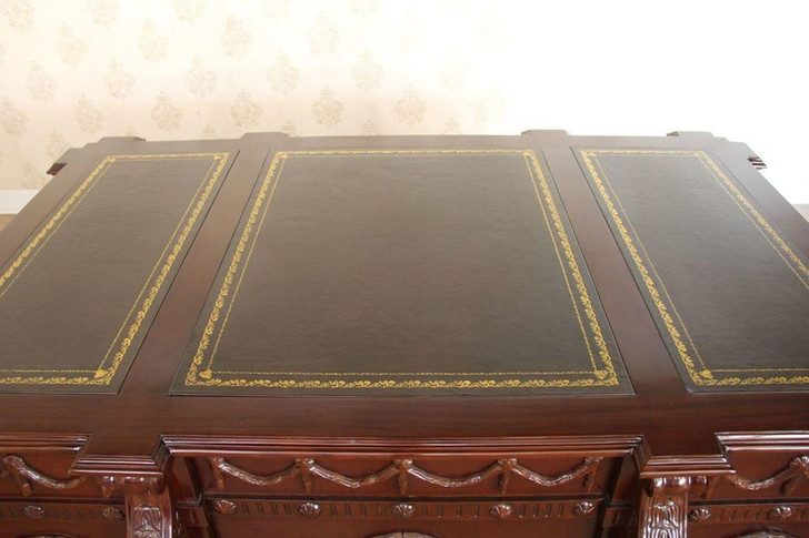 Mahogany Gothic Leather top Desk