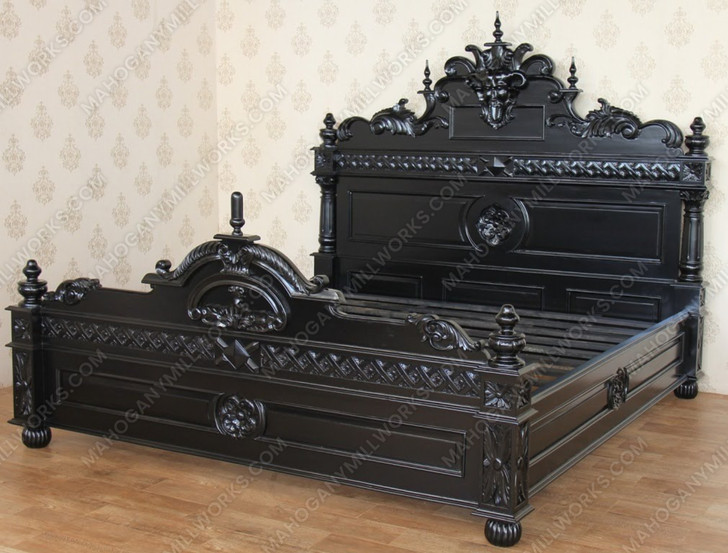 Black Gothic Demon Bed w/ Satin Finish