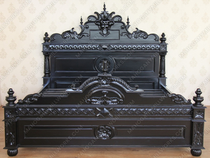 Black Gothic Demon Bed w/ Satin Finish