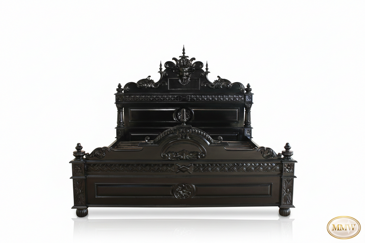 Black Gothic Demon Bed w/ Satin Finish