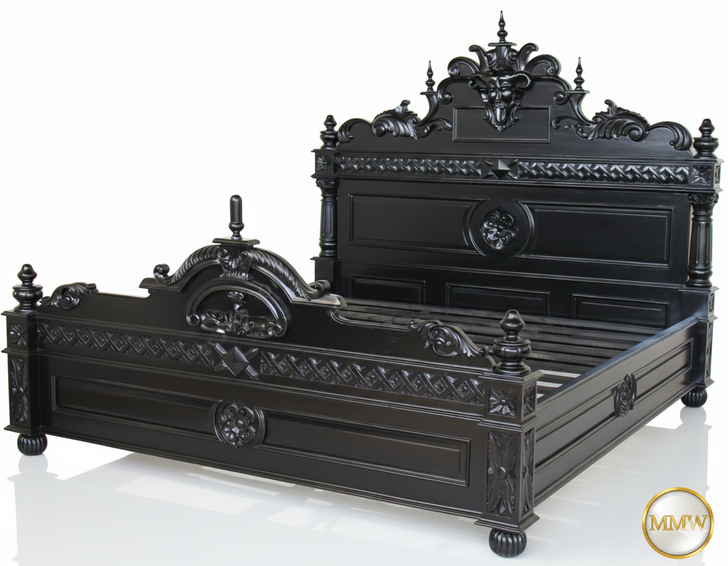 Black Gothic Demon Bed w/ Satin Finish