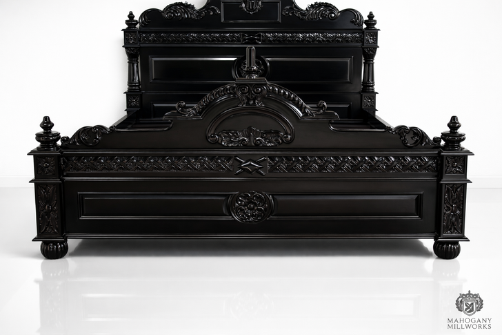 Black Gothic Gargoyle Bed w/ Satin Finish