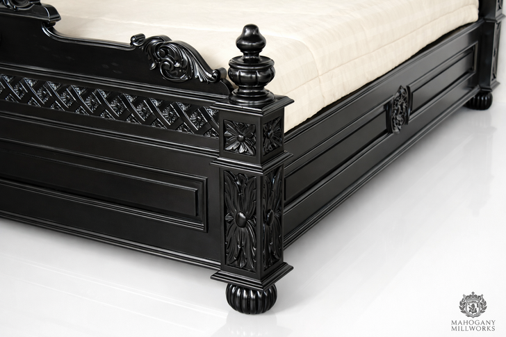 Black Gothic Gargoyle Bed w/ Satin Finish