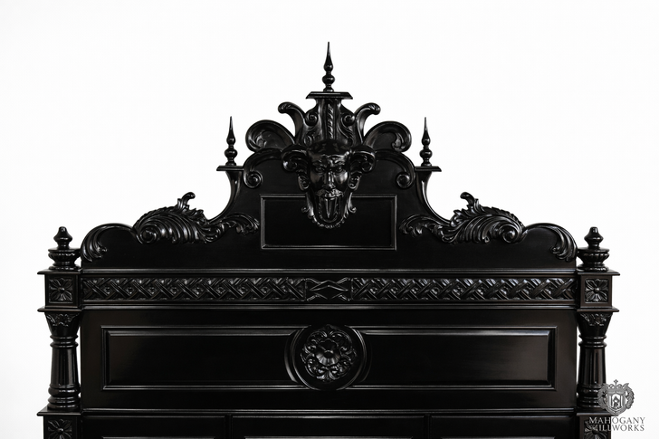 Black Gothic Gargoyle Bed w/ Satin Finish