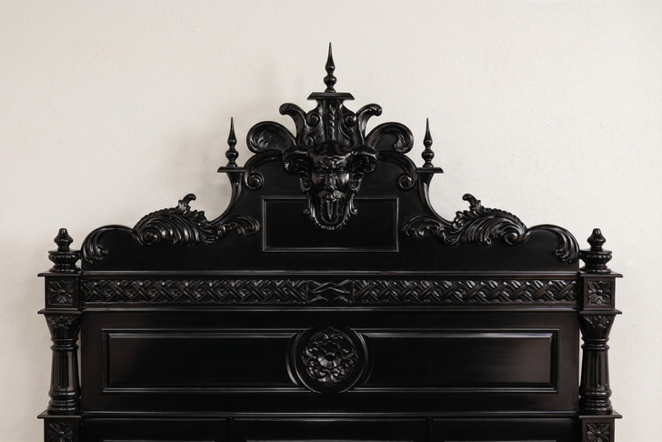 Black Gothic Gargoyle Bed w/ Satin Finish