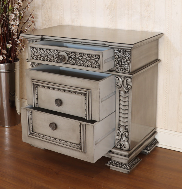Mahogany Gothic Grey Nightstands (2)
