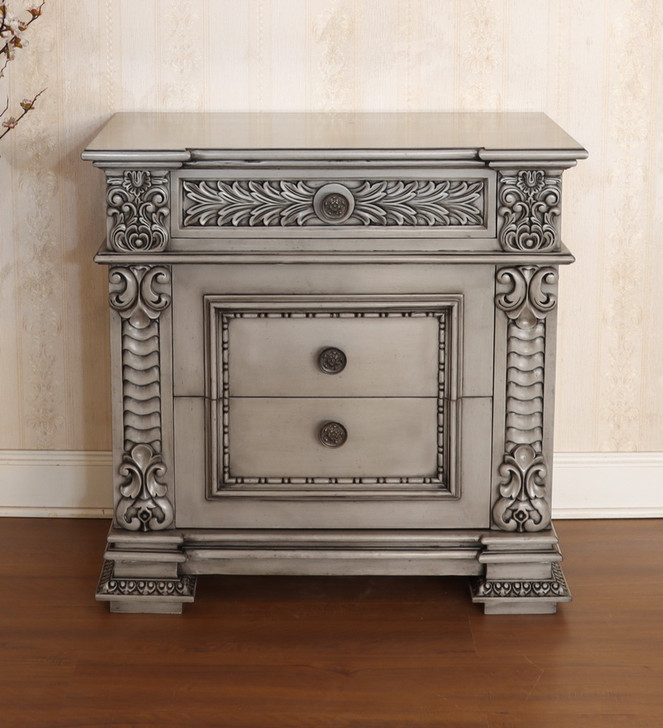 Grey Gothic Nightstands Pair (2)