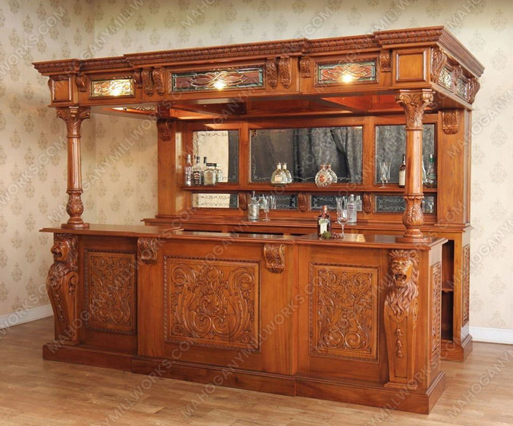 10ft Gothic Light Mahogany Canopy Saloon Pub Bar