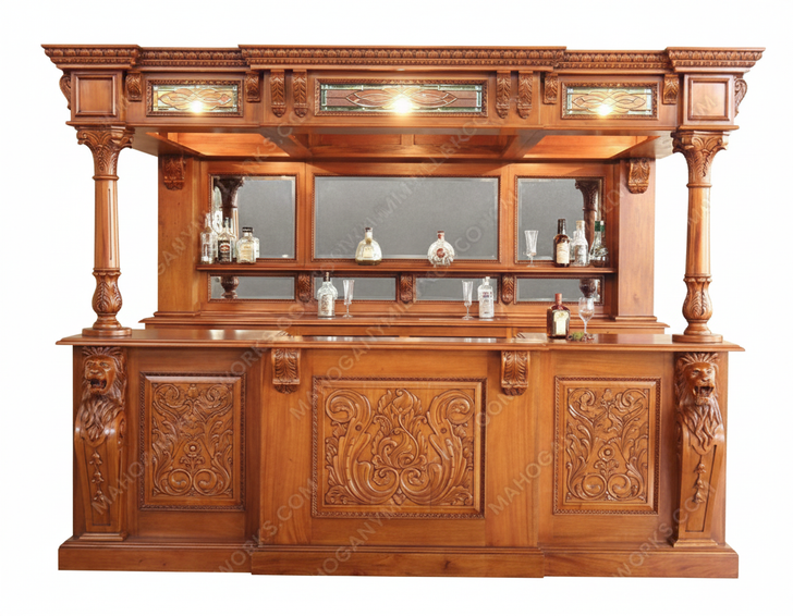 10ft Gothic Light Mahogany Canopy Saloon Pub Bar