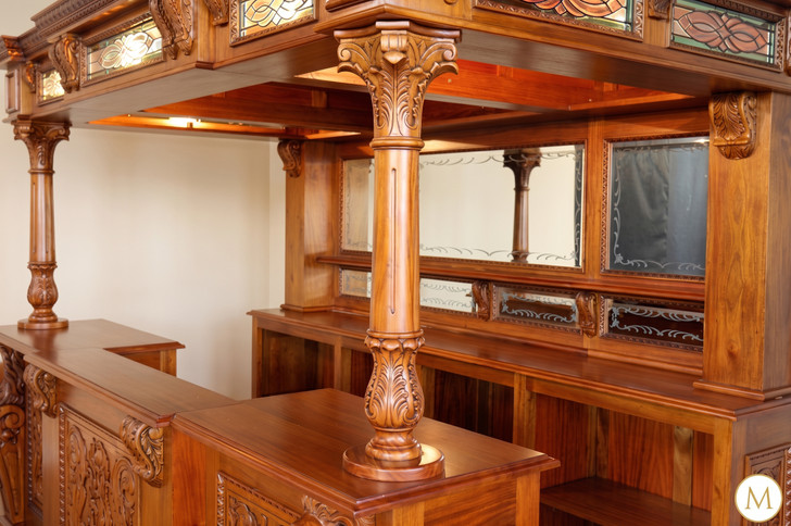 10ft Light Mahogany Gothic Canopy Pub Bar
