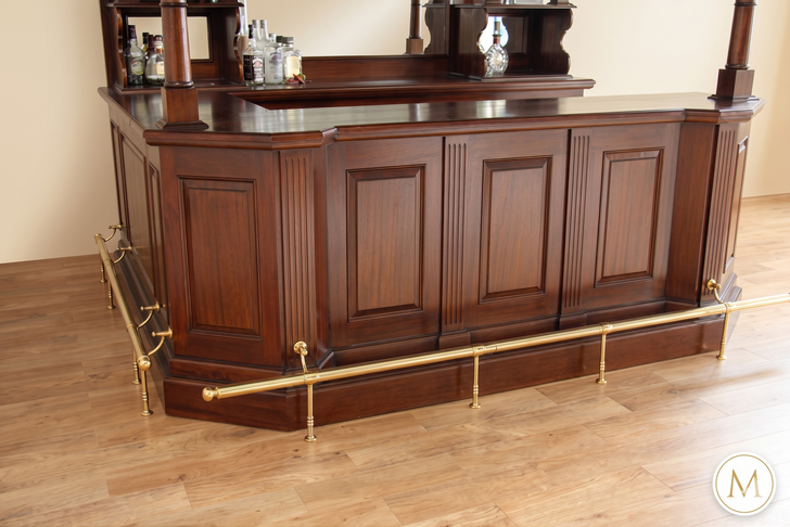 8.5ft Classic English Mahogany Canopy Pub Bar