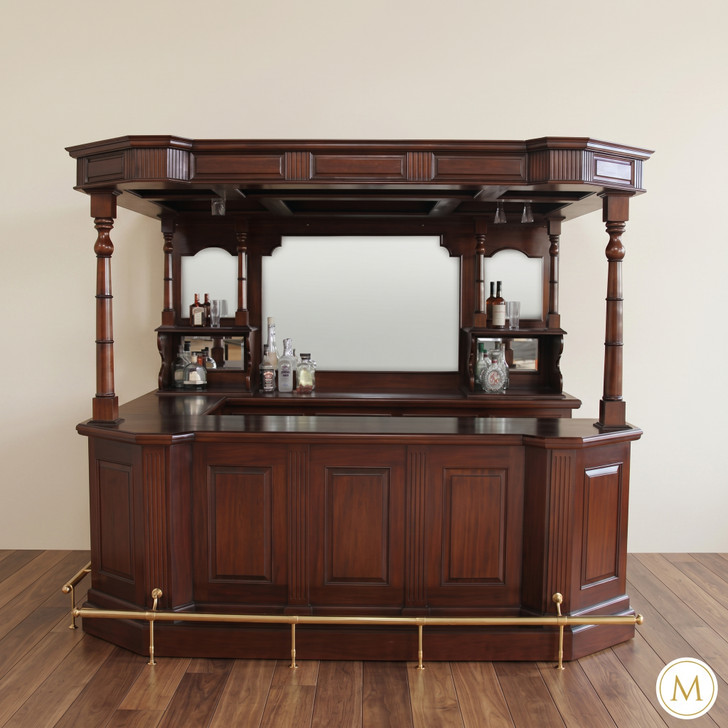8.5ft Classic English Mahogany Canopy Pub Bar