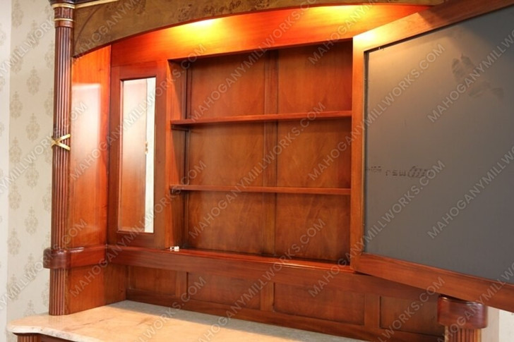 Traditional Mappa Burl Inlay Double Bathroom Vanity w/ Onyx Top