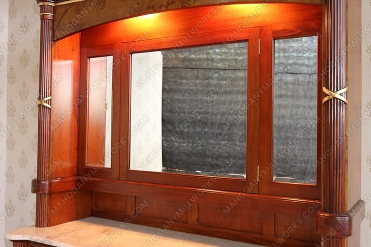 Traditional Mappa Burl Inlay Double Bathroom Vanity w/ Onyx Top