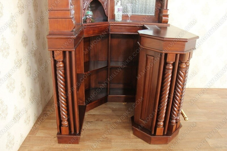 Solid Mahogany Victorian Corner Canopy Tavern Pub Bar