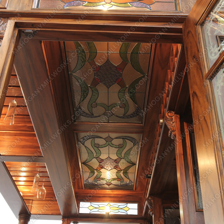 8.5ft Mahogany Ornate Lion Carved Pub Bar