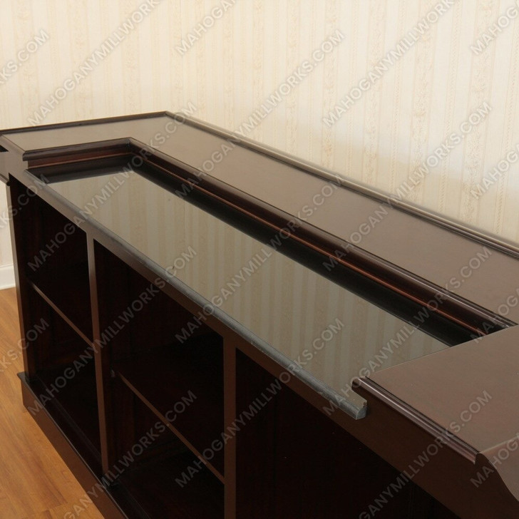 8ft Tobacco Corinthian Pub Bar Front w/ Granite Bartender Working Area