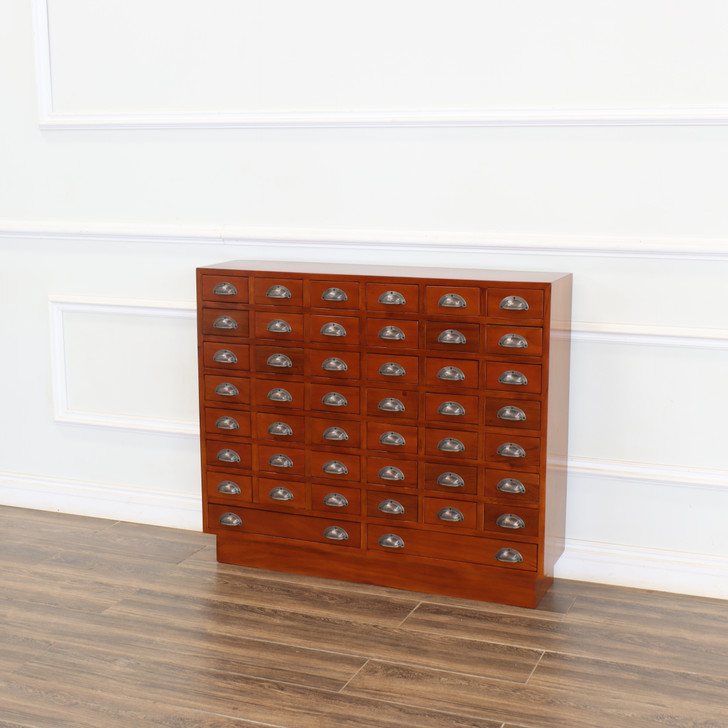 Honey Mahogany 44-Drawer Apothecary Chest