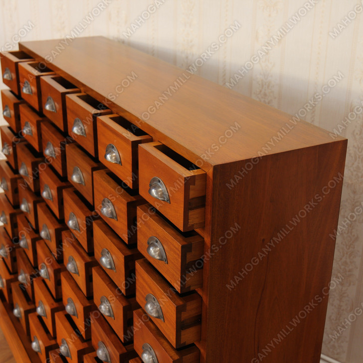 Honey Mahogany 44-Drawer Apothecary Chest