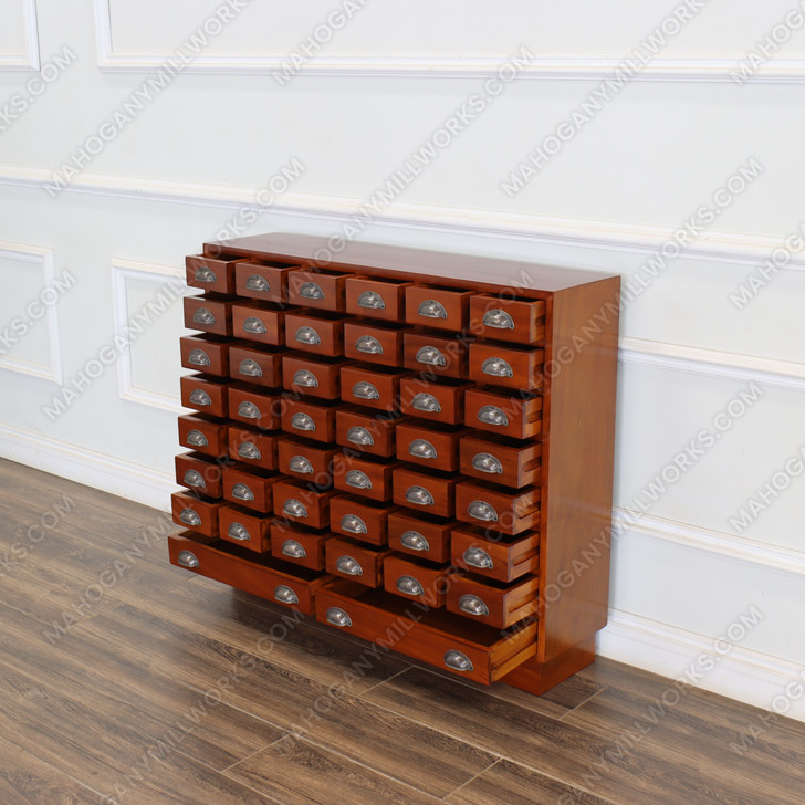 Honey Mahogany 44-Drawer Apothecary Chest