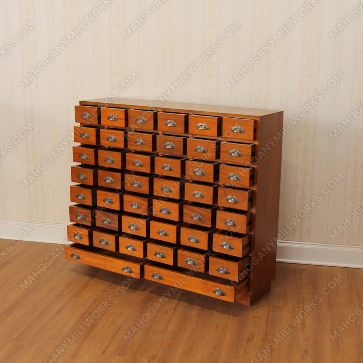 Honey Mahogany 44-Drawer Apothecary Chest
