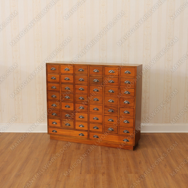 Honey Mahogany 44-Drawer Apothecary Chest