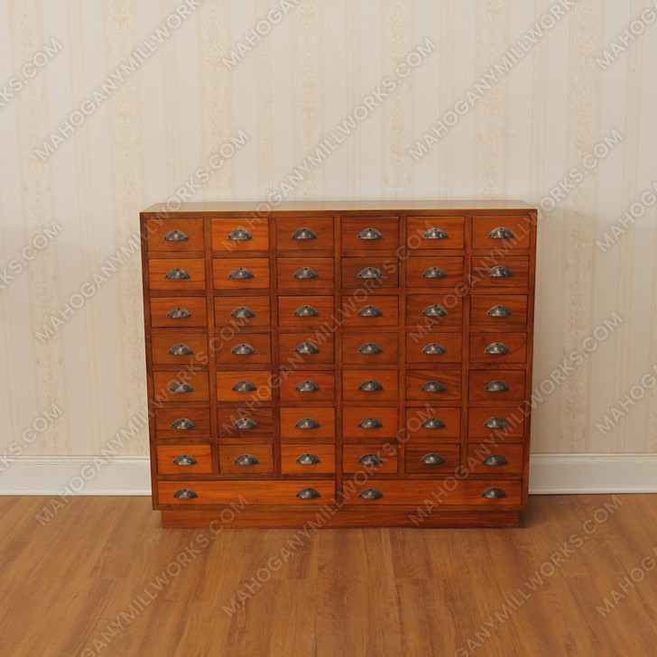 Honey Mahogany 44-Drawer Apothecary Chest