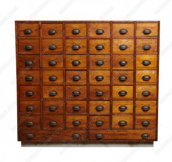 Honey Mahogany 44-Drawer Apothecary Chest