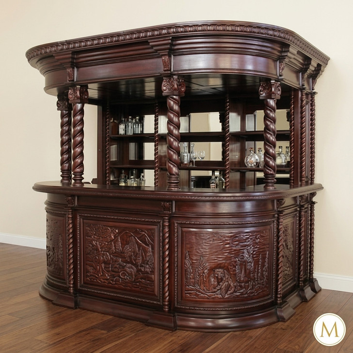 9ft Dark Mahogany Walk-in Canopy Pub Bar
