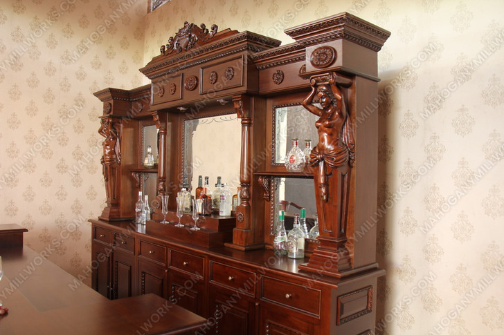 10.5ft Victorian Walnut Lady Saloon Pub Bar