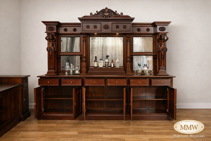 10.5ft Mahogany/Walnut Victorian Lady Saloon Bar