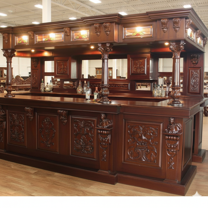 Luxurious 14ft Gothic Stained Glass Canopy Bar