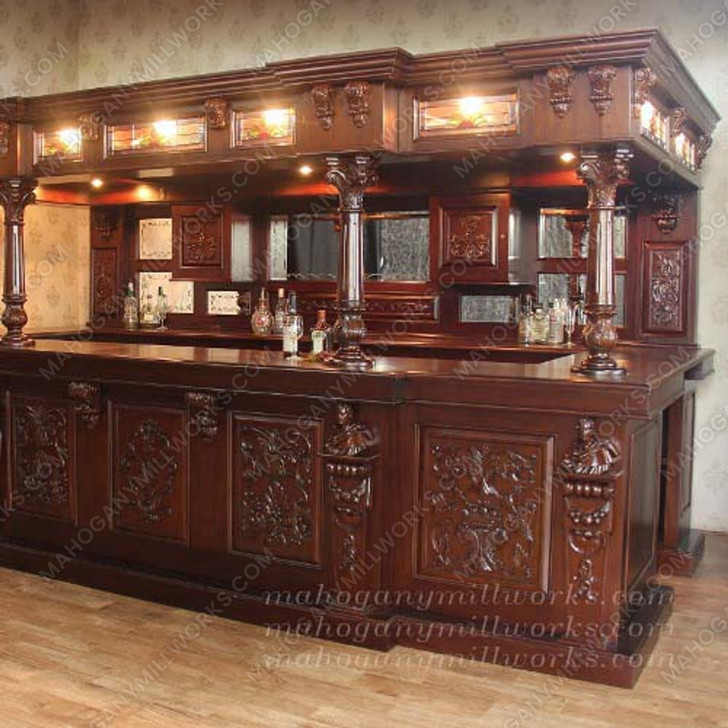 Luxurious 14ft Gothic Stained Glass Canopy Bar