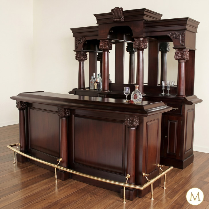 8ft Classic Mahogany/Walnut English Pub Bar
