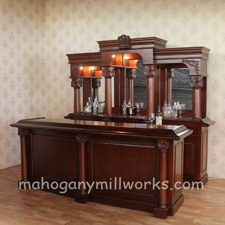 9ft Classic Mahogany English Style Pub Bar