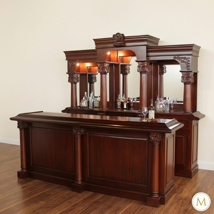9ft Classic Mahogany English Style Pub Bar