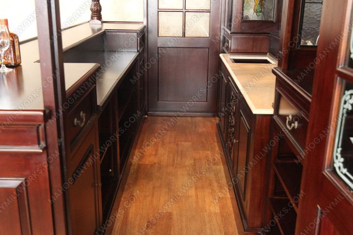 10ft Lion Carved Canopy Pub Bar w/ Stained Glass