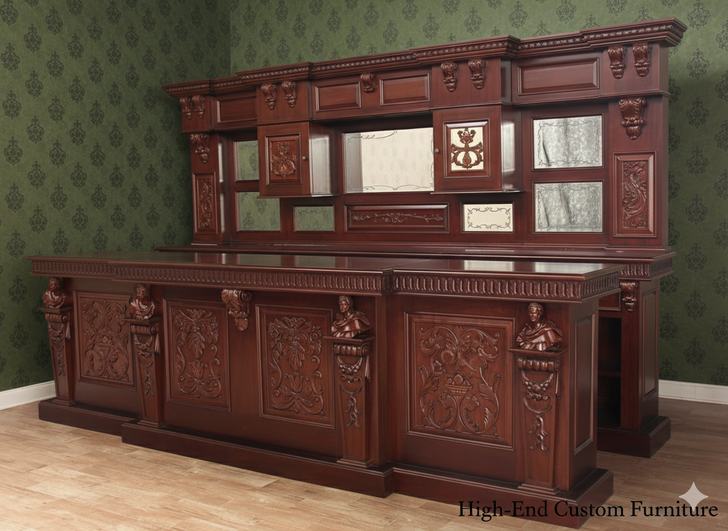 The Belmont 15ft Ornate Gothic Lion Bar