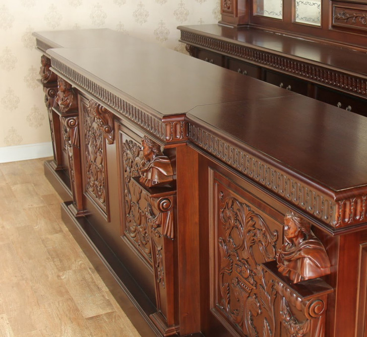 15ft Solid Mahogany Gothic Hand Crafted Bar