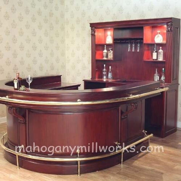 7.5ft Cherry U-Shape Horseshoe Bar