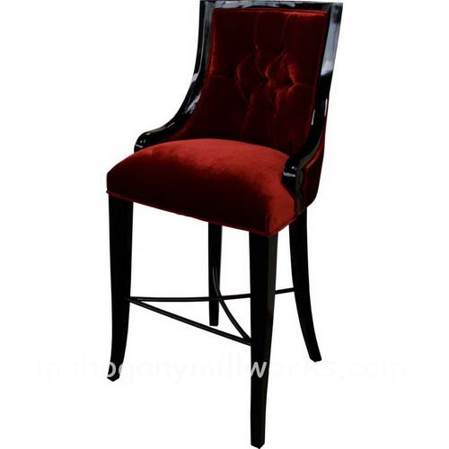 Red Velvet Elegance Barstools Pair (2)