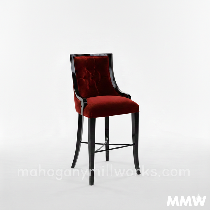 Red Velvet Elegance Barstools Pair (2)
