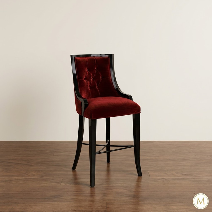 Red Velvet Elegance Barstools Pair (2)